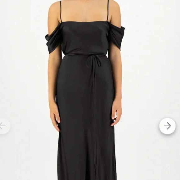 black velvet bridesmaid dresses long Black Off-the-Shoulder Satin Ball Gown Prom Dress, Basque Waist – AS071 –  Viniodress main image 1
